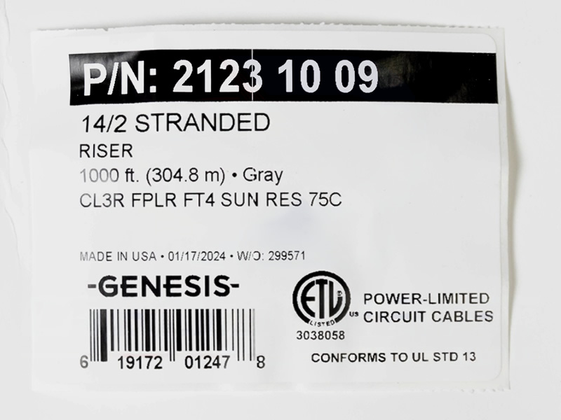 Gen-21231009 Seguridad y Alarma Sin Blindaje 2Cond 14AWG CMR/CL3R - Image 4