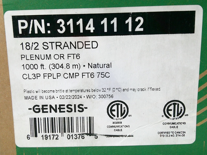 Gen-31141112 Seguridad y Alarma Con Armadura 2Cond 18AWG CMP/Cl3P - Image 3
