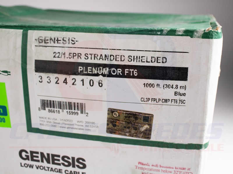 GEN-33242106 Genesis Bacnet 1.5PR 22AWG Shielded Eia-485 CMP/Cl3P Blue - Image 4