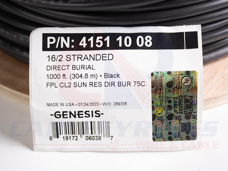 GEN-41511008 Genesis Fire Alarm Unshielded 2Cond 16AWG FPL/Cl3 Direct Burial - Image 4
