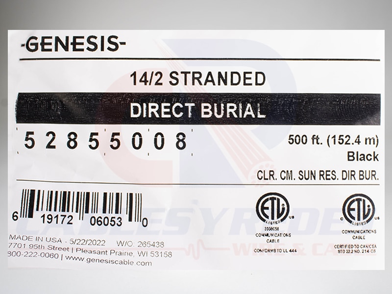 GEN-52855008 Genesis Audio Cable 2Cond 14AWG 105STR Oxygen Freedirect Burial CM/Cl3 500Ft - Image 4