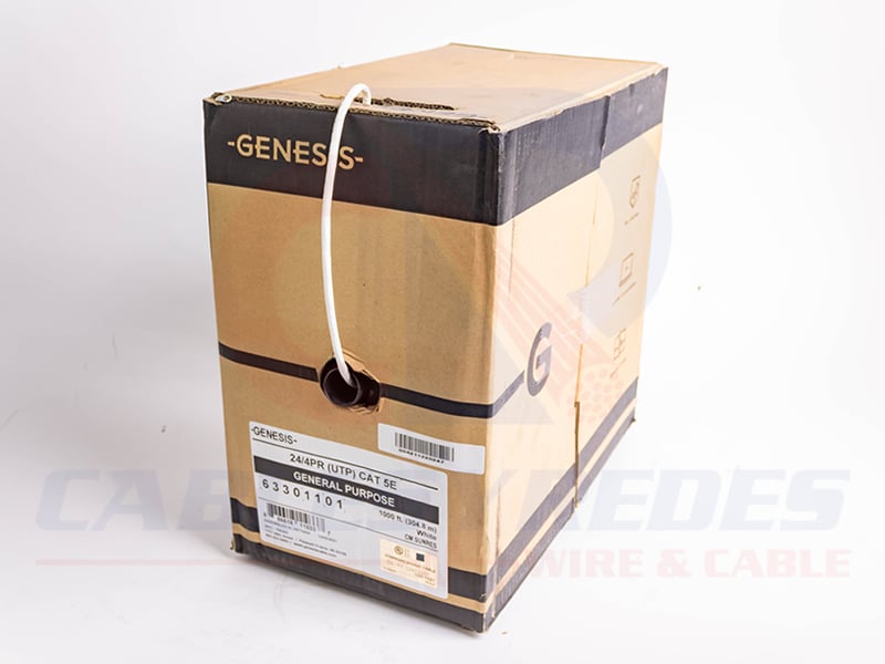 GEN-63301101 Genesis Cable UTP 4PR 24AWG Cat.5E CM Blanco CMR - Image 2