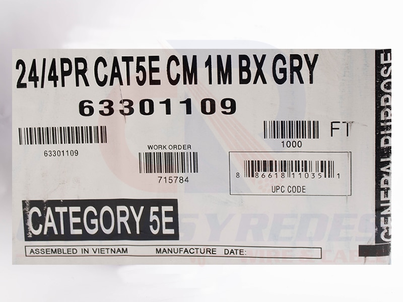 GEN-63301109 Genesis Cable UTP 4PR 24AWG Cat.5E CM Gris CMR - Image 4