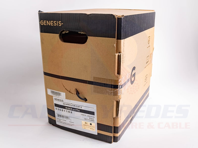 GEN-63601108 Genesis Cable UTP 4PR 23AWG Riser Cat.6 Spnls (Sincostilla) Negro - Image 2